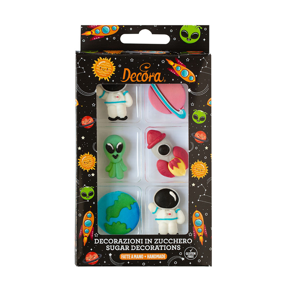 Decora Cukrová dekorácia - Vesmír 6 ks
