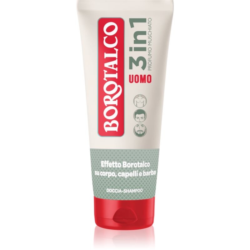 Borotalco MEN 3 in 1 sprchový gél pre mužov na tvár, telo a vlasy vône Musk 200 ml