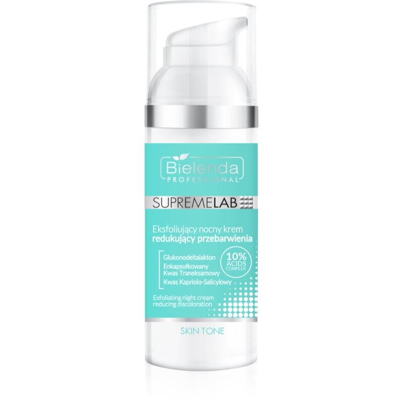 Bielenda Professional Supremelab Skin Tone exfoliačný nočný krém pre pleť s hyperpigmentáciou 50 ml