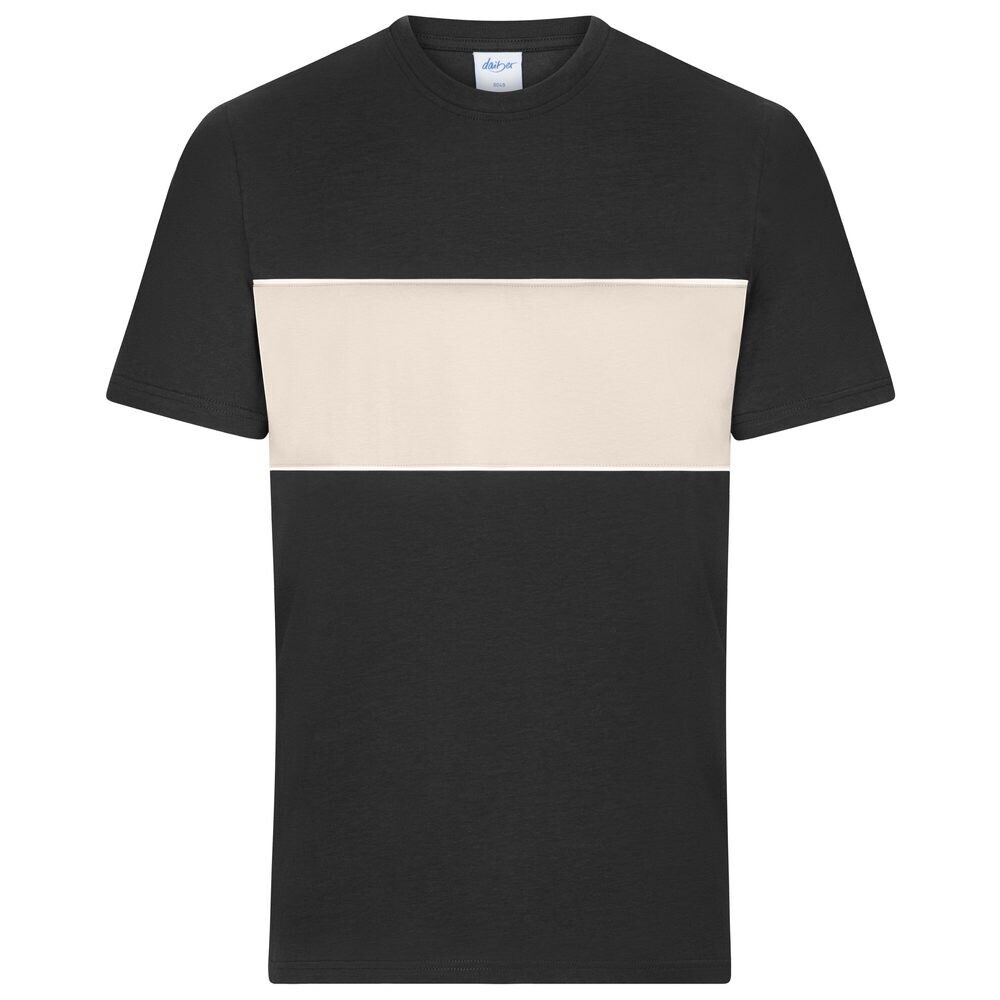 James & Nicholson (Daiber) Tričko s kontrastným pásikom 8049 - Čierna / pieskovcová | L