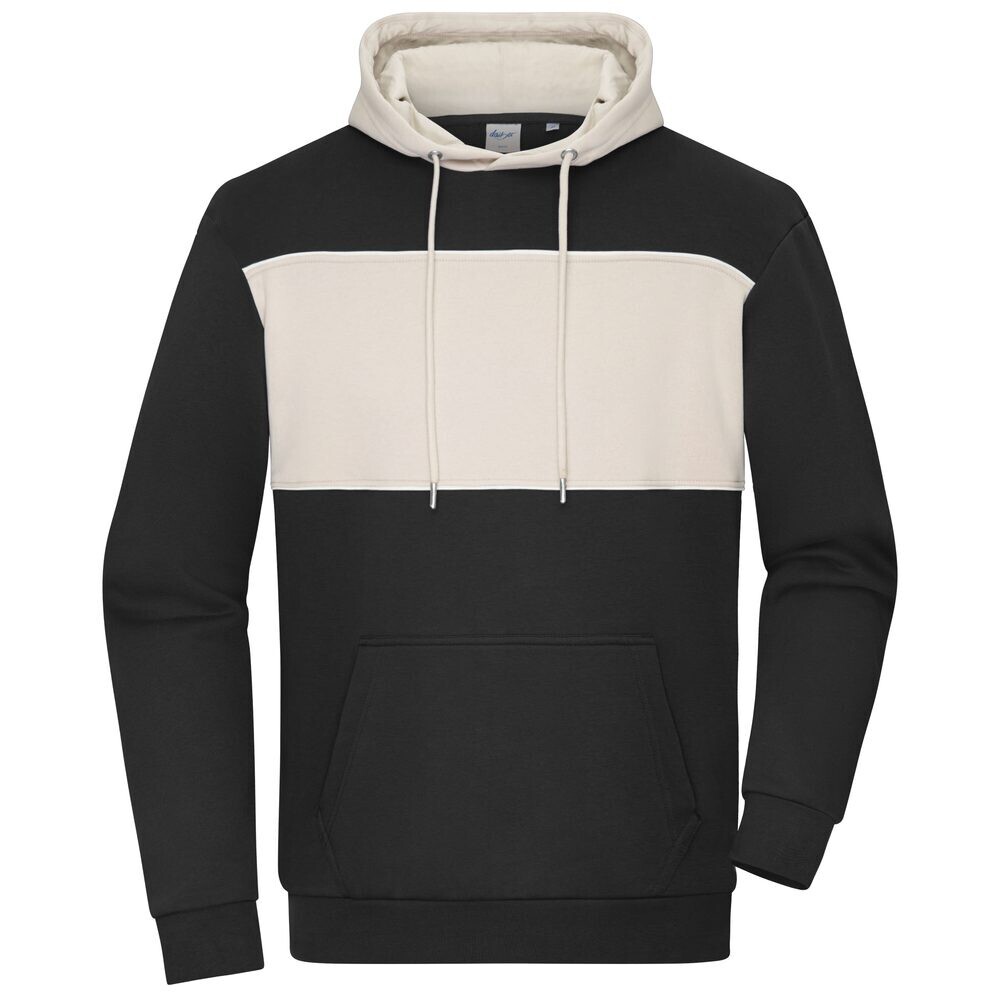 James & Nicholson (Daiber) Mikina s kontrastným pásikom 8051 - Čierna / pieskovcová | L