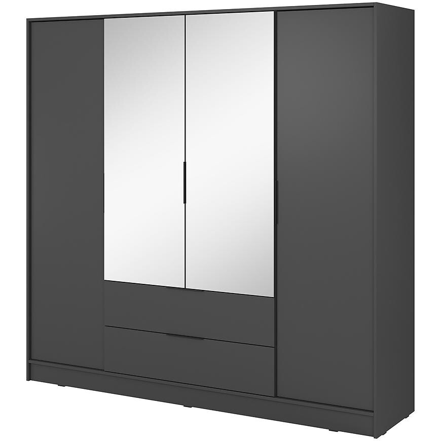 Skriňa Kelly 4D so zrkadlom grafit