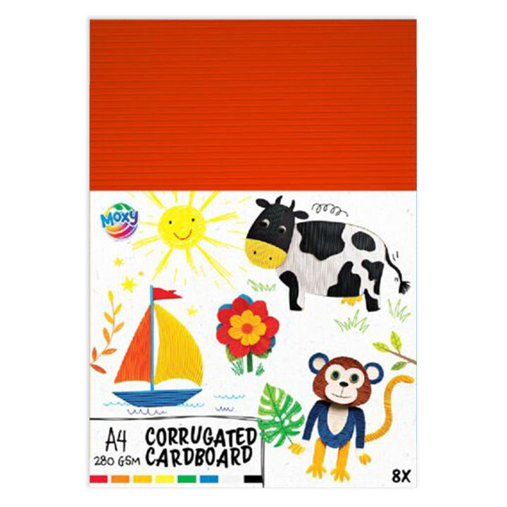 Vlnitá lepenka A4 mix 8 farieb | 8 listov