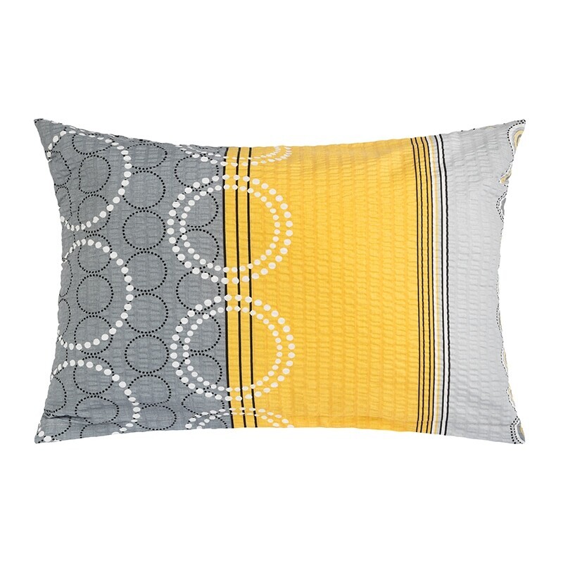 Bellatex Obliečka na vankúš Krúžky sivo-žltá, 50 x 70 cm