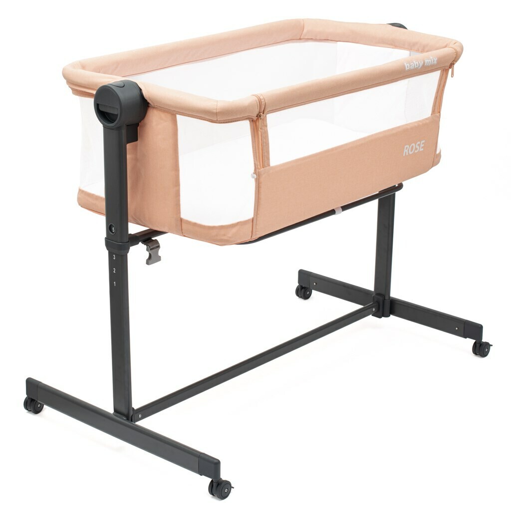 Detská postieľka Baby Mix Rose salmon , 84 x 80 x52 cm