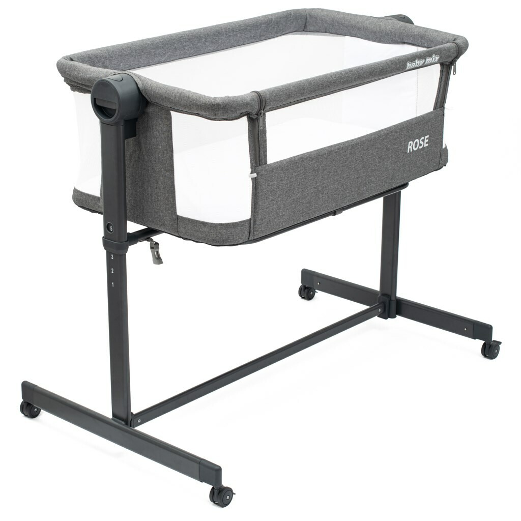 Detská postieľka Baby Mix Rose grey , 84 x 80 x 52cm