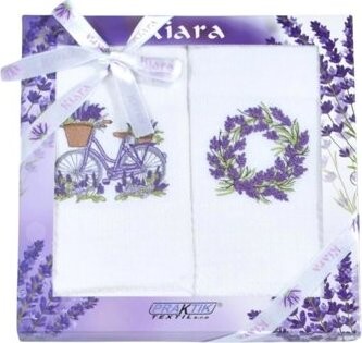 Praktik Darčeková sada utierok Kiara 50 × 70 cm, levanduľa veniec a bicykel, 2 ks