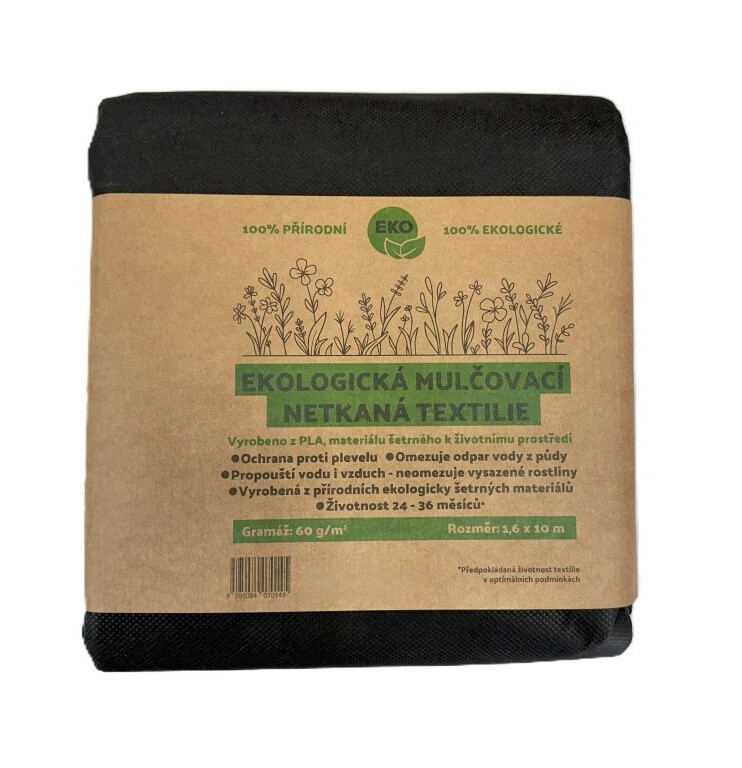 Juta ECO Netkaná mulčovacia textília PLA 60 g 1,6 x 10 m čierna kompostovateľná