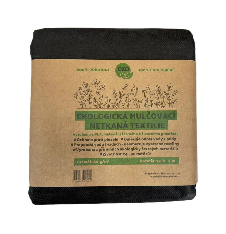 Juta ECO Netkaná mulčovacia textília PLA 60 g 1,6 x 5 m čierna kompostovateľná