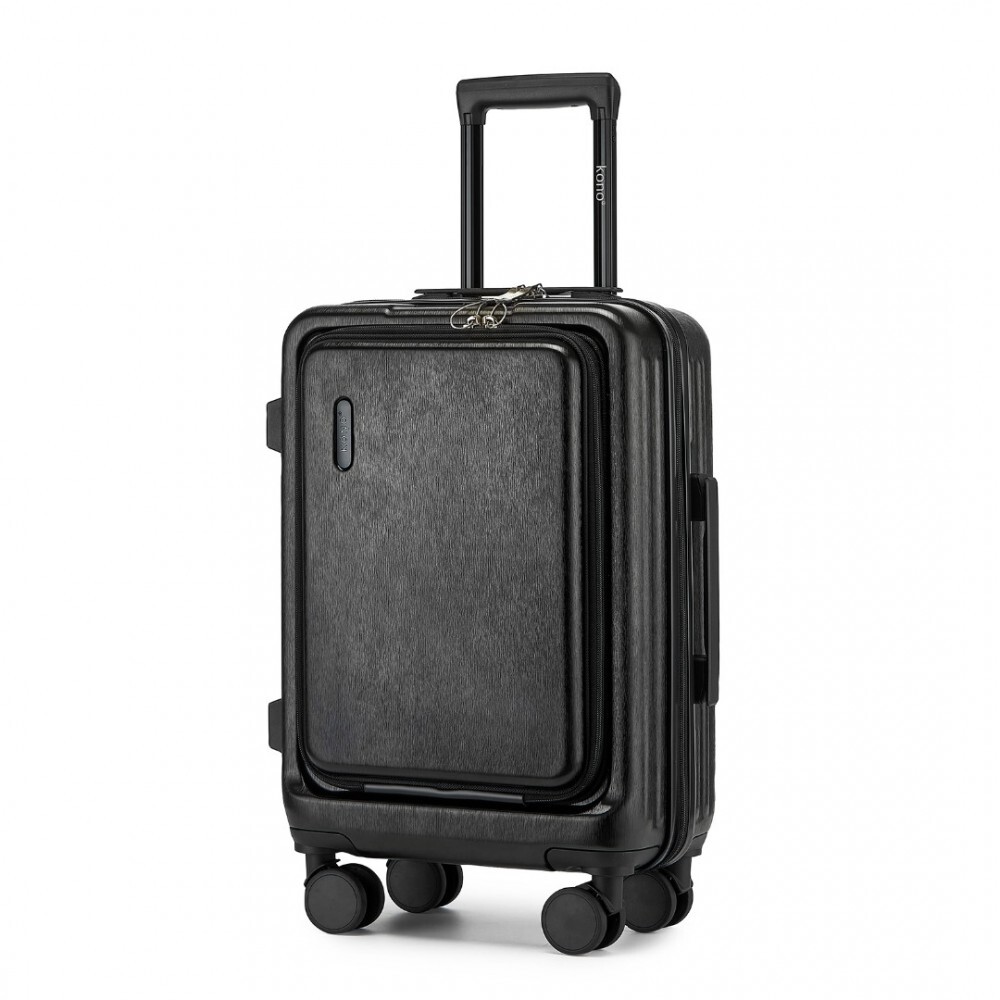 Kabínový kufor na kolieskach KONO ABS+PC - 35,8 L - čierny