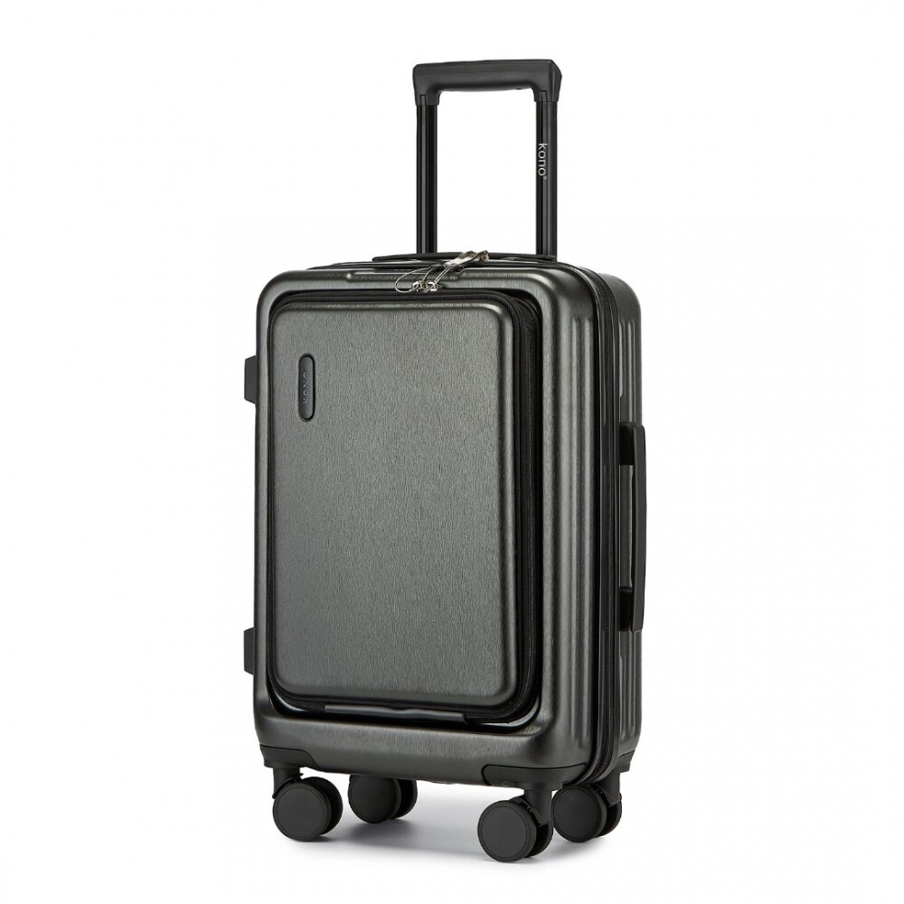 Kabínový kufor na kolieskach KONO ABS+PC - 35,8 L - sivý