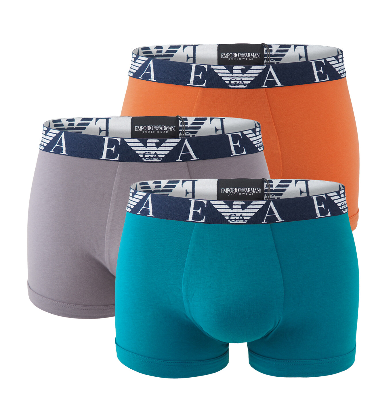 EMPORIO ARMANI - boxerky 3PACK stretch cotton moderno colore con Armani logo - limited edition