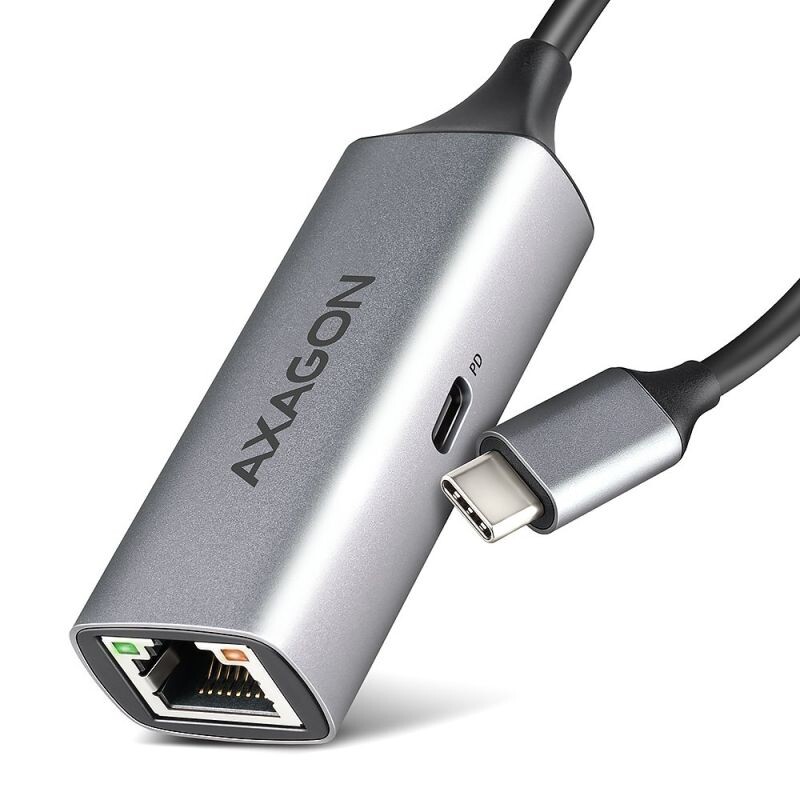 AXAGON ADE-TXPD, USB-C 3.2 Gen 1 - Gigabit Ethernet sieťová karta, Asix AX88179, PD 100W, auto inštal ADE-TXPD