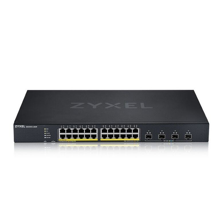 Zyxel XGS1935-28HP, 28 Port Smart Managed PoE Switch, 24x Gigabit PoE and 4x 10G SFP+, hybrid mode, standalone or NebulaFlex Cloud XGS1935-28HP-EU0101F
