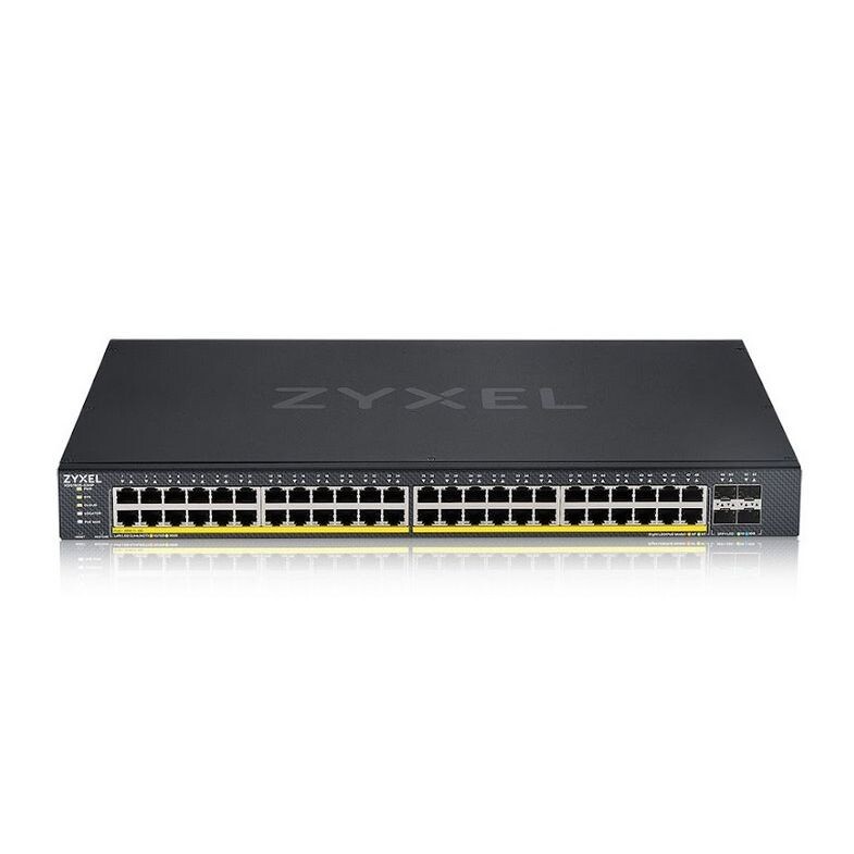 Zyxel XGS1935-52HP, 52 Port Smart Managed PoE Switch, 48x Gigabit PoE and 4x 10G SFP+, hybrid mode, standalone or NebulaFlex Cloud XGS1935-52HP-EU0101F