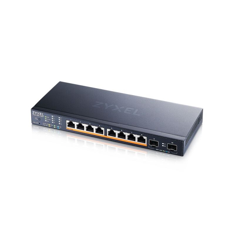 Zyxel XMG1915-10EP, 8-port 2.5GbE, 2 SFP+, 8 x PoE++ 130W Smart Switch, hybird mode, standalone or NebulaFlex Cloud XMG1915-10EP-EU0101F