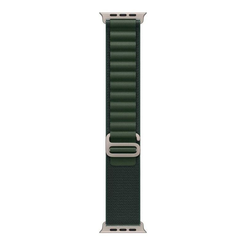 Apple Watch 49mm Dark Green Alpine Loop - Large - Natural Titanium Finish MXMW3ZMA
