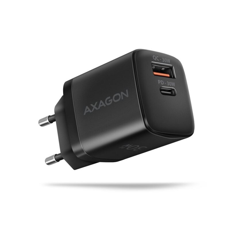 AXAGON ACU-PQ30 Sil nabíjačka 30W, 2x port (USB-A + USB-C), PD3.0PPSQC4+AFCApple, čierna ACU-PQ30
