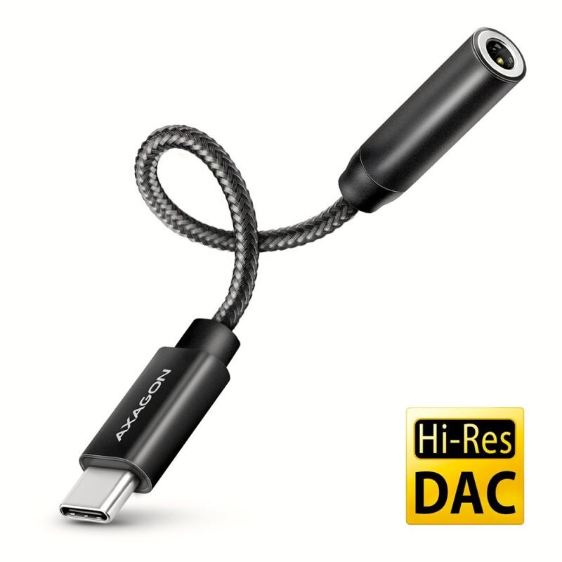 AXAGON ADA-HC, USB-C na 3.5mm jack - Hi-Res DAC audio adaptér, 384kHz32bit, stereo ADA-HC