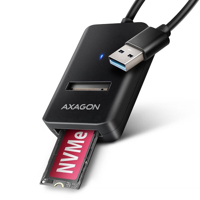 AXAGON ADM2-AM USB-A 10Gbps - M.2 NVMe & SATA SSD adaptér, kábel USB-A 10cm ADM2-AM