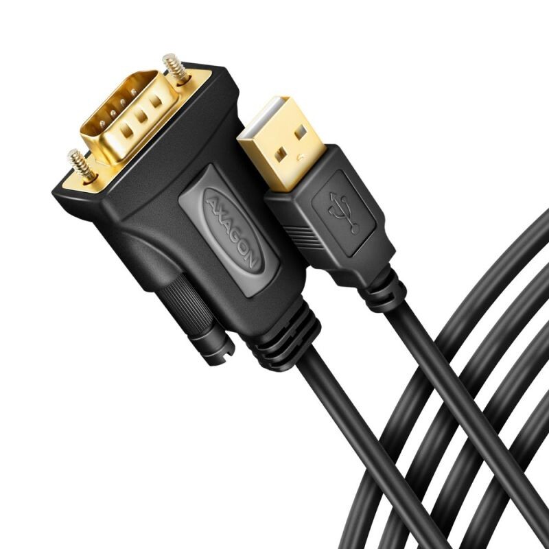AXAGON ADS-1PQN, USB-A 2.0 - sériový RS-232 DB9-M FTDI adaptér  kábel 1.5m ADS-1PQN