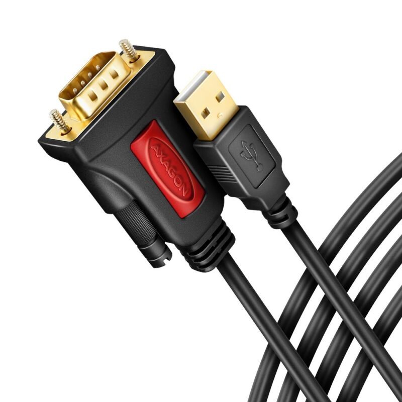 AXAGON ADS-1PSN, USB-A 2.0 - sériový RS-232 DB9-M Prolific adaptér  kábel 1.5m ADS-1PSN