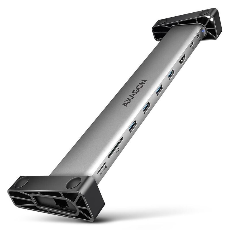 AXAGON HMC-10HLS, USB 5Gbps hub, 4x USB-A, HDMI 4k60Hz, RJ-45 GLAN, SDmSD, PD 100W, kábel USB-C 25cm HMC-10HLS