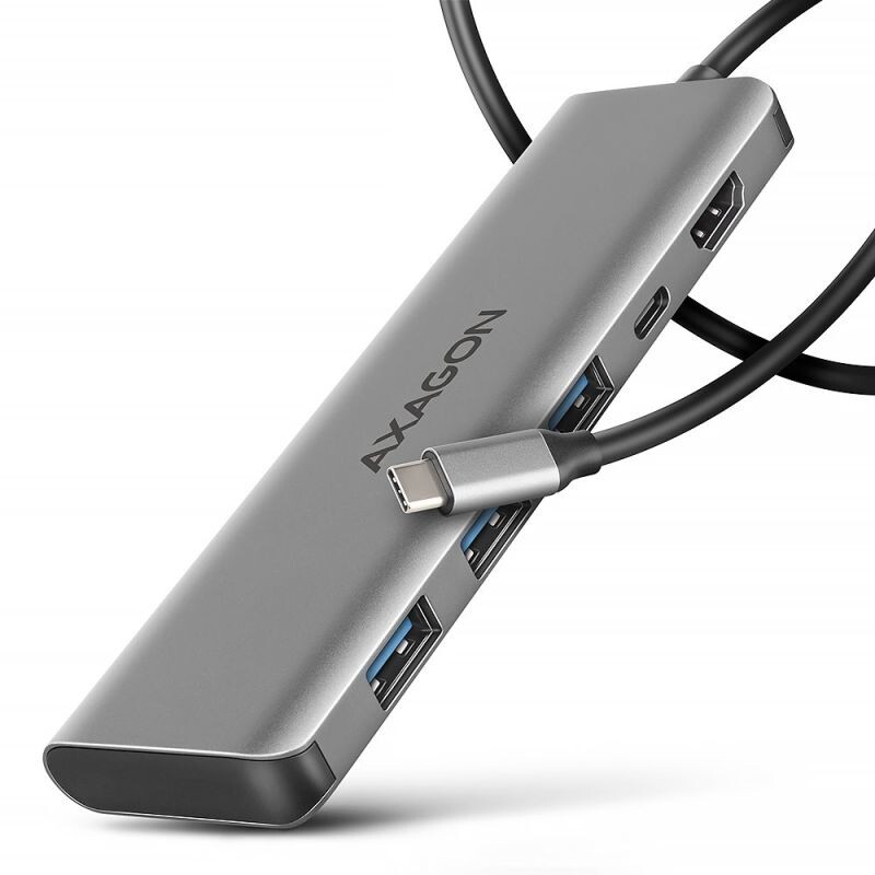 AXAGON HMC-5H, USB 5Gbps hub, 3x USB-A, HDMI 4k30Hz, PD 100W, kábel USB-C 100cm HMC-5H