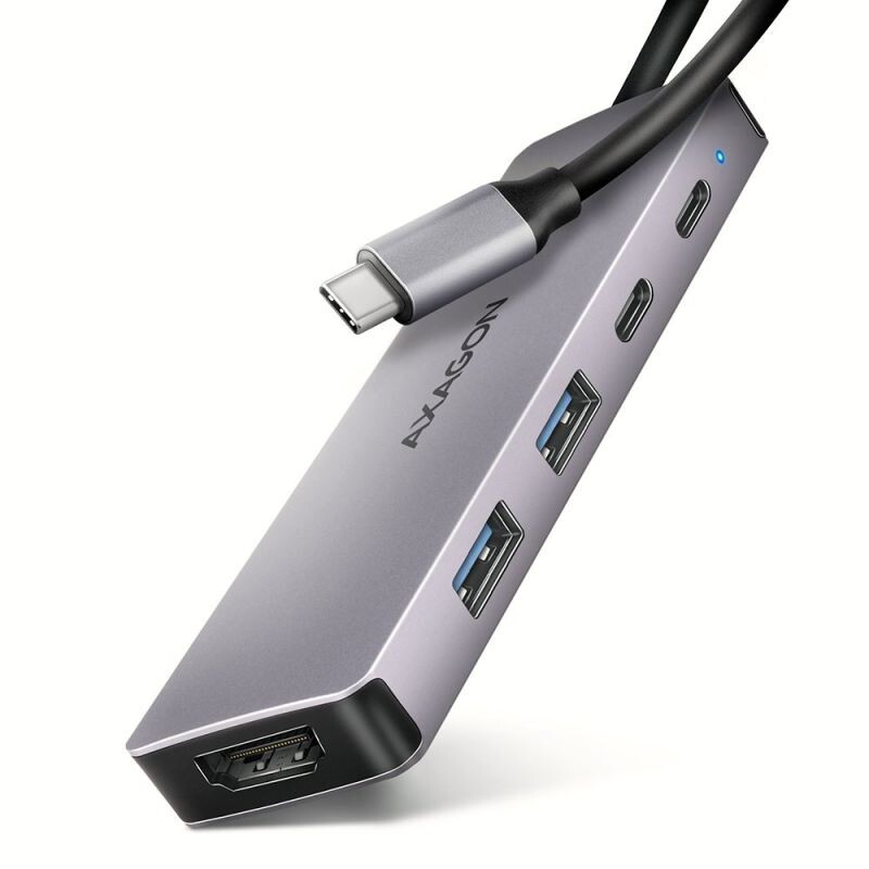 AXAGON HMC-5H60, USB 5Gbps hub, porty 2x USB-A, 1x USB-C, HDMI 4k60, PD 100W, kábel USB-C 15cm HMC-5H60