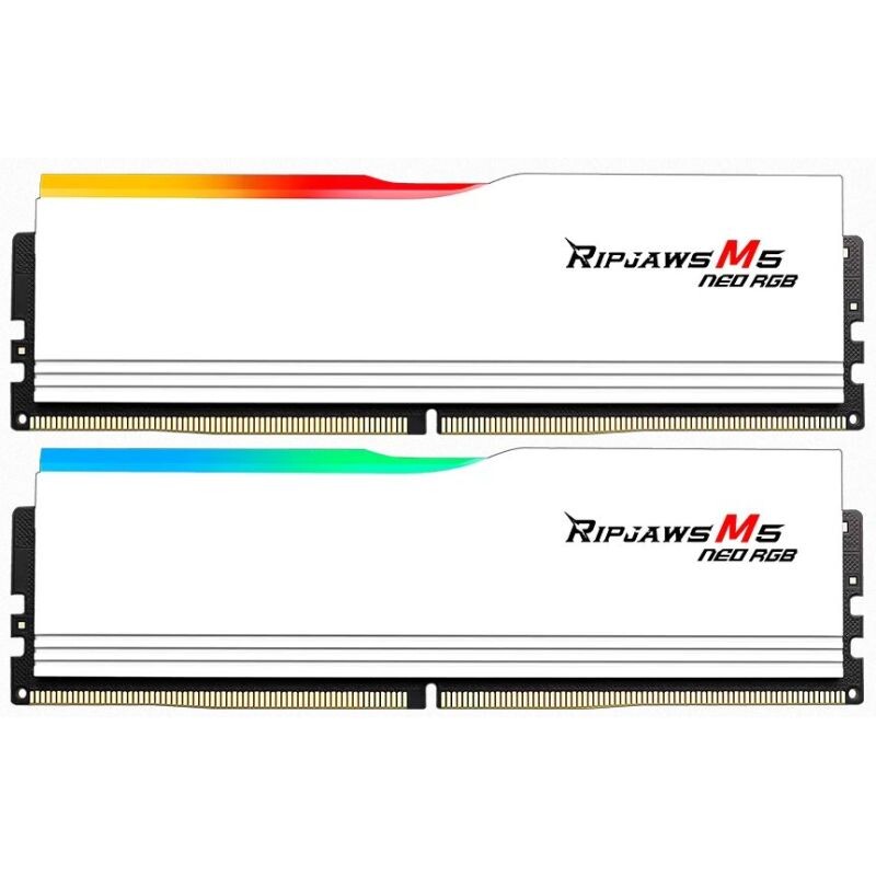 G.SKILL 32GB kit DDR5 6000 CL36 Ripjaws M5 Neo RGB AMD EXPO white F5-6000J3648D16GX2-RM5NRW