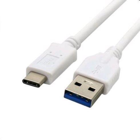 Kábel C-TECH USB 3.0 AM na Type-C kábel (AMCM), 2m, biely CB-USB3C-20W