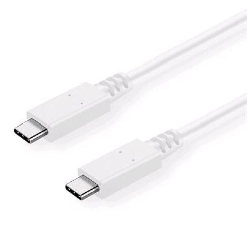 Kábel C-TECH USB 3.2, Type-C (CMCM), PD 100W, 20Gbps, 1m, biely CB-USB32-10W