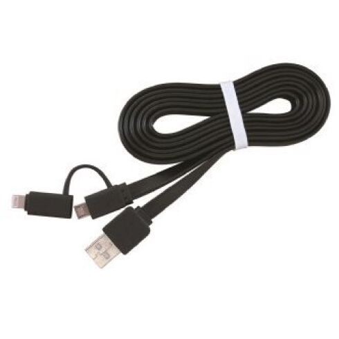 Kábel CABLEXPERT USB COMBO, MicroUSB + Lightning, 1m, čierny CC-USB2-AMLM2-1M