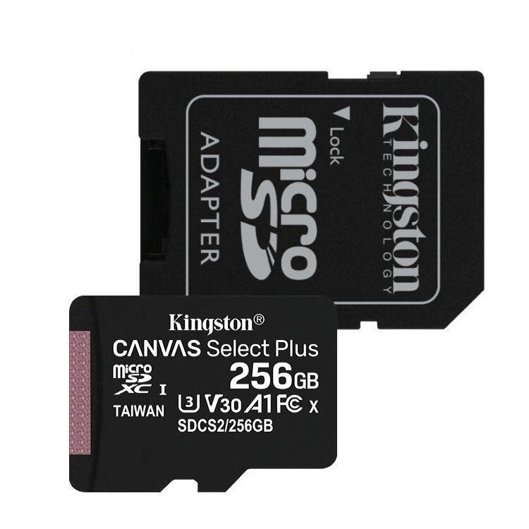 Kingston 256GB microSDXC Canvas Select Plus 100R A1 C10 Card + adaptér SDCS2256GB