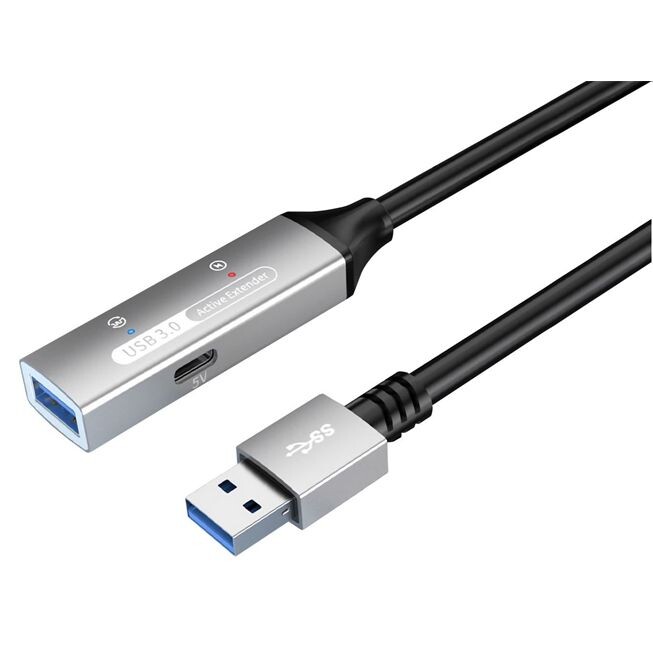PremiumCord USB 3.2 repeater a predlžovací kábel Male-Female, 5Gbps Aluminium 15m ku3rep15al