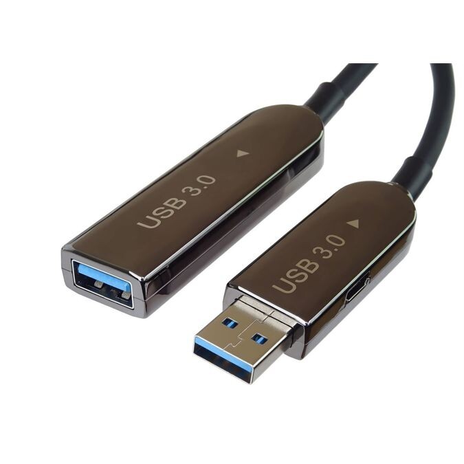 PremiumCord USB3.2 + 2.0 predlžovací optický AOC kábel AMale - AFemale 10m ku3fiber10