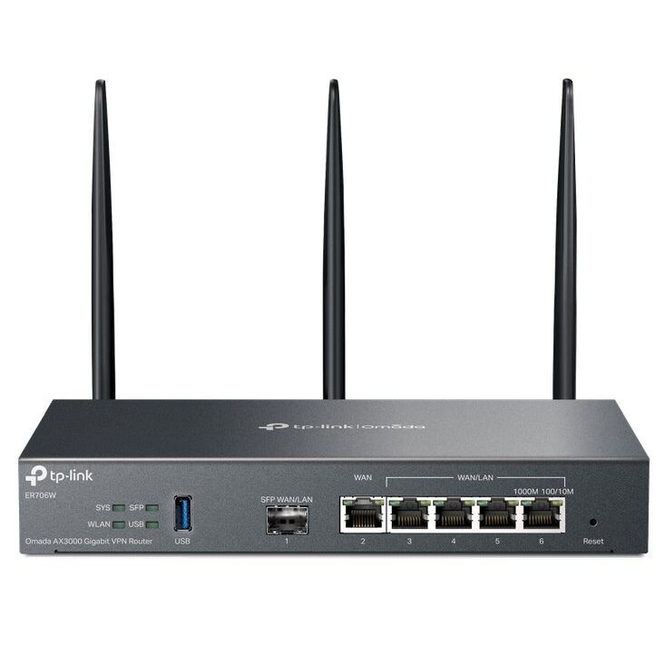 tp-link ER706W, Omada AX3000 Wi-Fi 6 Gigabit VPN RouterPORT ER706W