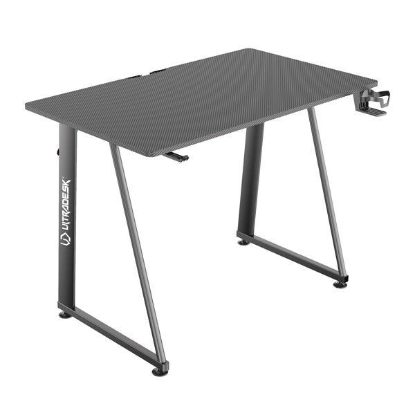 ULTRADESK Herný stôl ENTER V2, 100x60 cm, 75cm, s držiakom na slúchadlá a pitie, kompaktná veľkosť UDESK-EN-BK