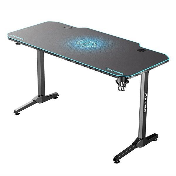 ULTRADESK Herný stôl FRAG - BLUE, 140x66 cm, 76 cm, s XXL podložkou pod myš, s ultradesk BEAM, držiak slúchadiel UDESK-FG-BL