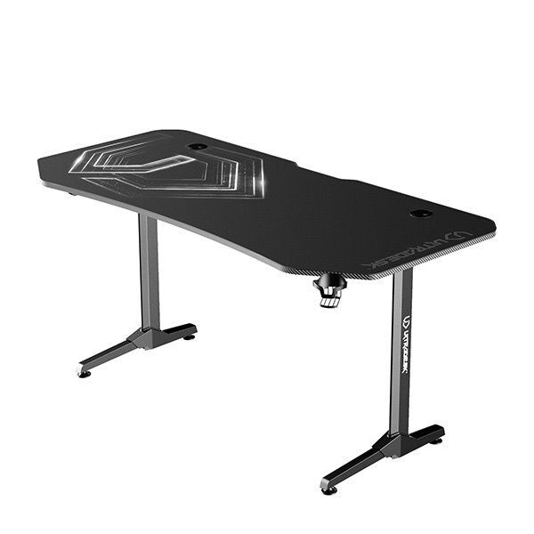 ULTRADESK Herný stôl FRAG XXL BLACK, 160 x 75 cm, 75 cm, držiak nápojov a slúchadiel, stojan BEAM, s celoplošnou XXL pod UDESK-FX-BK