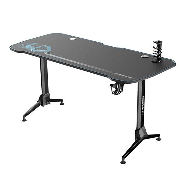 ULTRADESK Herný stôl GRAND BLUE, 160x75 cm, 70-80 cm, 3 úrovne výšky, s XXL podložkou pod myš, držiak slúchadiel UDESK-GD-BL