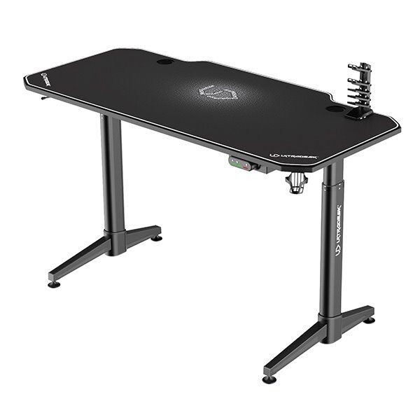 ULTRADESK Herný stôl LEVEL WHITE, 140x66cm, 72-124cm, elektricky nastaviteľná výška, s XXL podložkou pod myš UDESK-LVA-WT