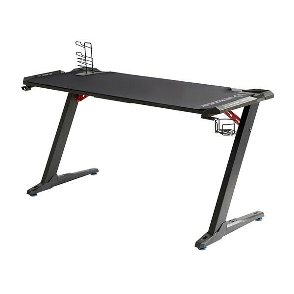 ULTRADESK Herný stôl SPACE XXL BLACK, 154x61 cm, 78 cm, RGB podsvietenie s dotykovýmm panelom, s celoplošnou podložkou UDESK-SP-BX