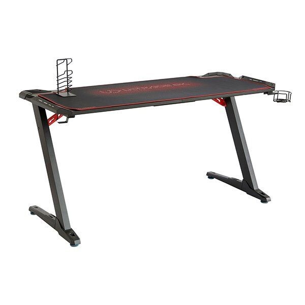 ULTRADESK Herný stôl SPACE XXL RED, 154x61 cm, 78 cm, RGB podsvietenie s dotykovým panelom, s celoplošnou podložkou UDESK-SP-RX