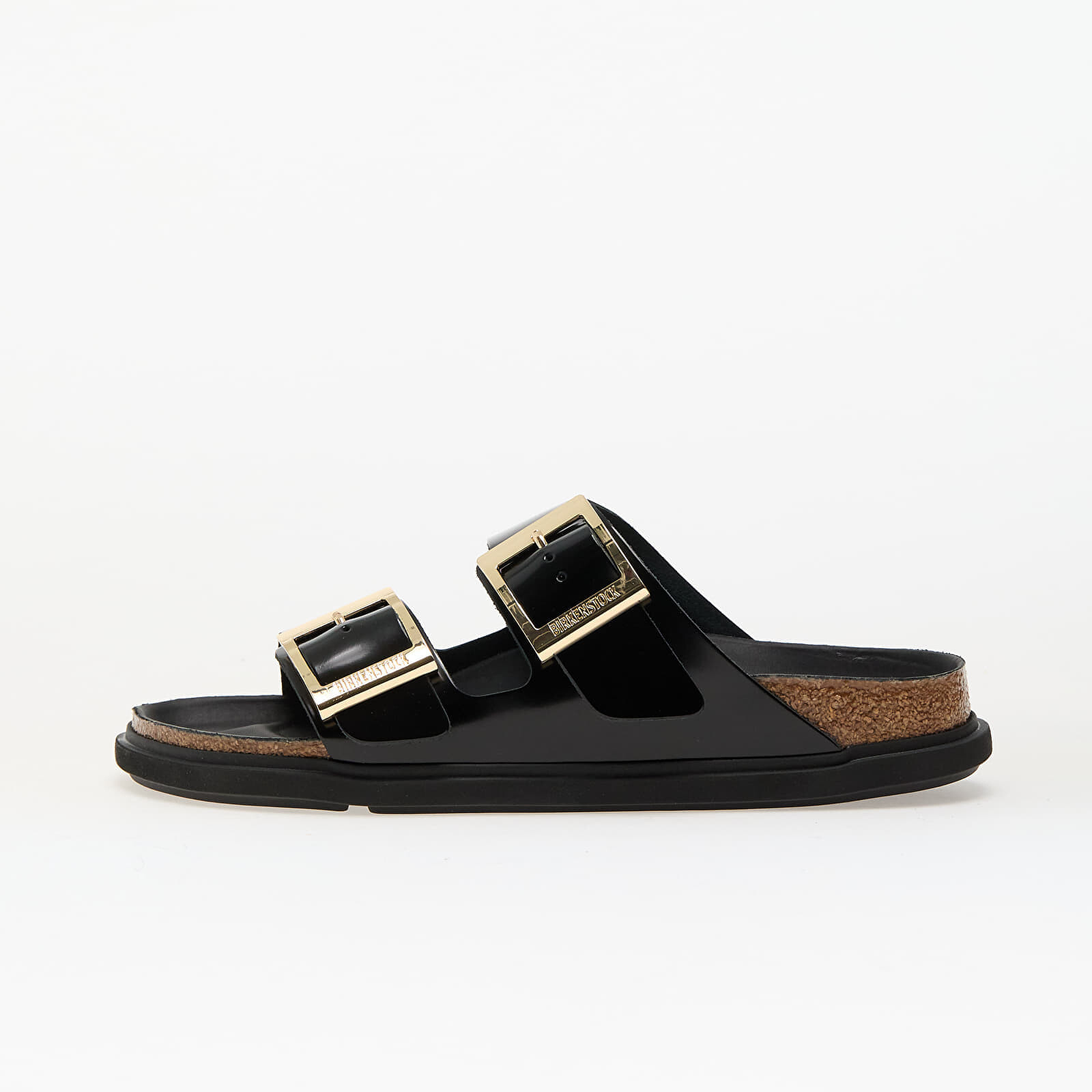 Tenisky Birkenstock Arizona Droplet Buckle Natural Leather Patent High-Shine Black EUR 37