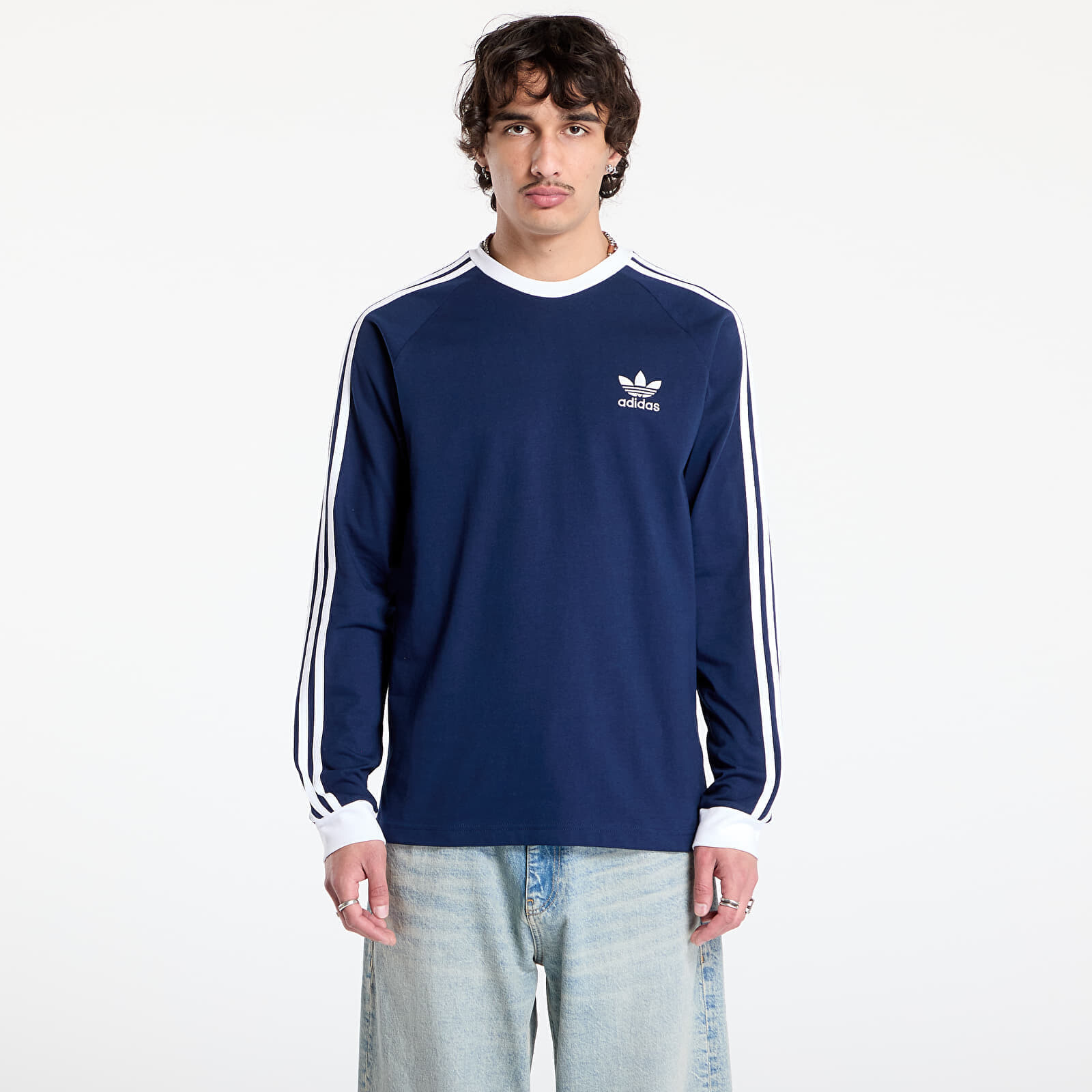 Tričko adidas Adicolor Classics 3-Stripes Long Sleeve Long-Sleeve Top Night Indigo S
