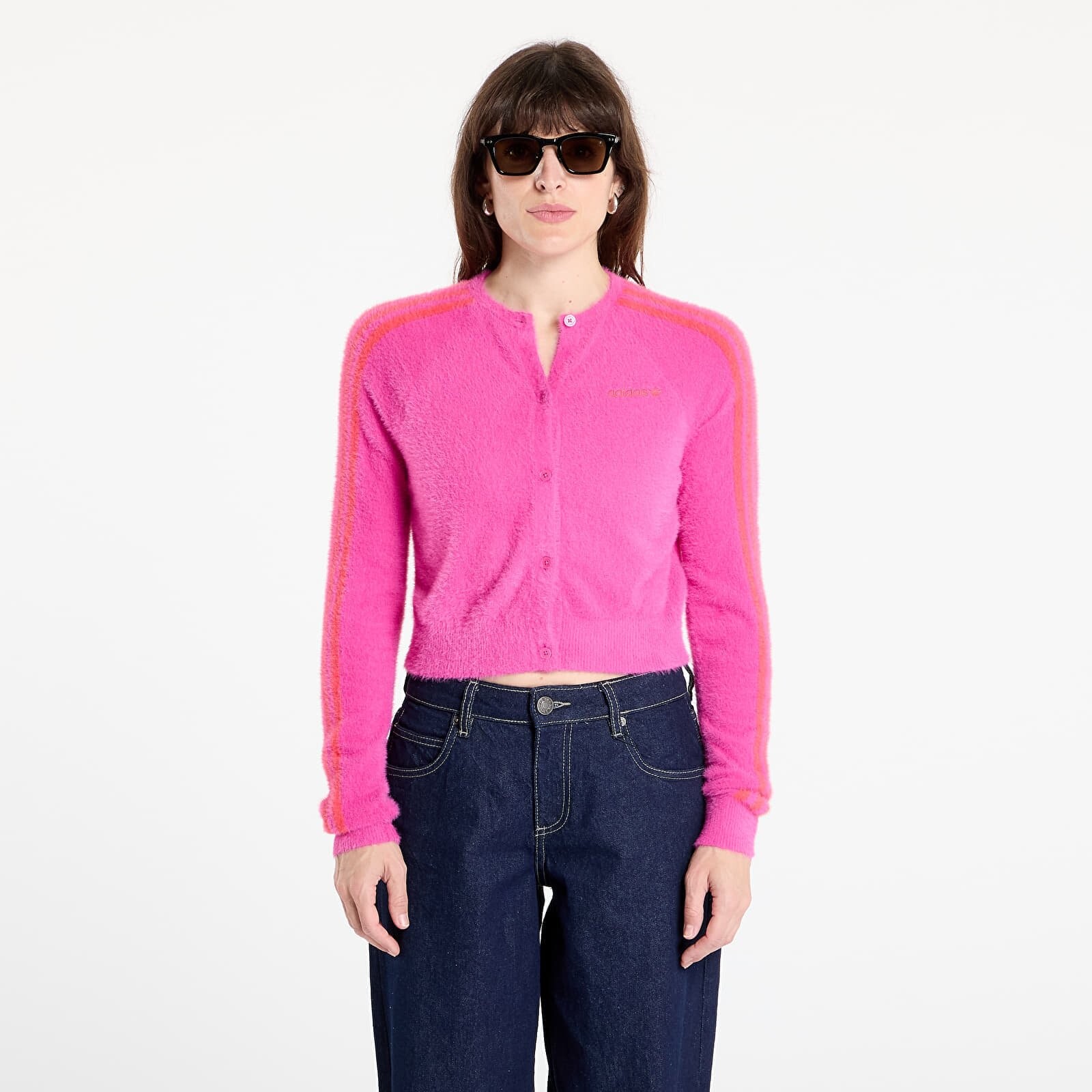 adidas Fluffy Knitted Cardigan Semi Lucid Fuchsia XS