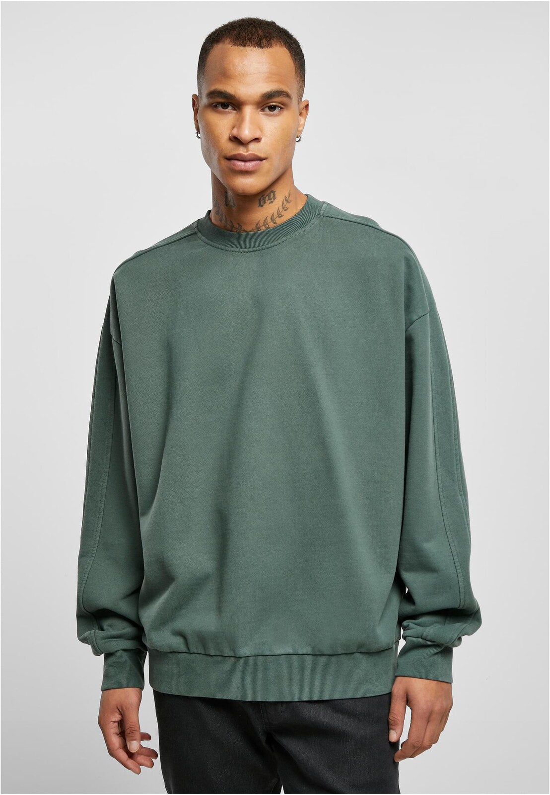 Heavy Terry Garment Dye Crew bottlegreen