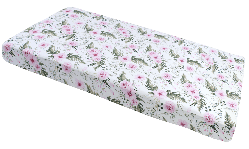 Medi Partners Fitted sheet for bed 120x60 – cotton – Pink flowers