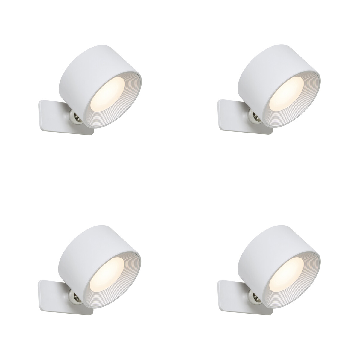 Set van 4 moderne wand- en plafondlampen wit incl. LED oplaadbaar - Bright